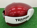 ボンネビルニューチャーチタンク赤/白トライアンフ(TRIUMPH)純正バイク部品トライアンフノーマルガソリンタンク修復素材にコケキズ無し品薄希少品車検Genuine【中古】(2)