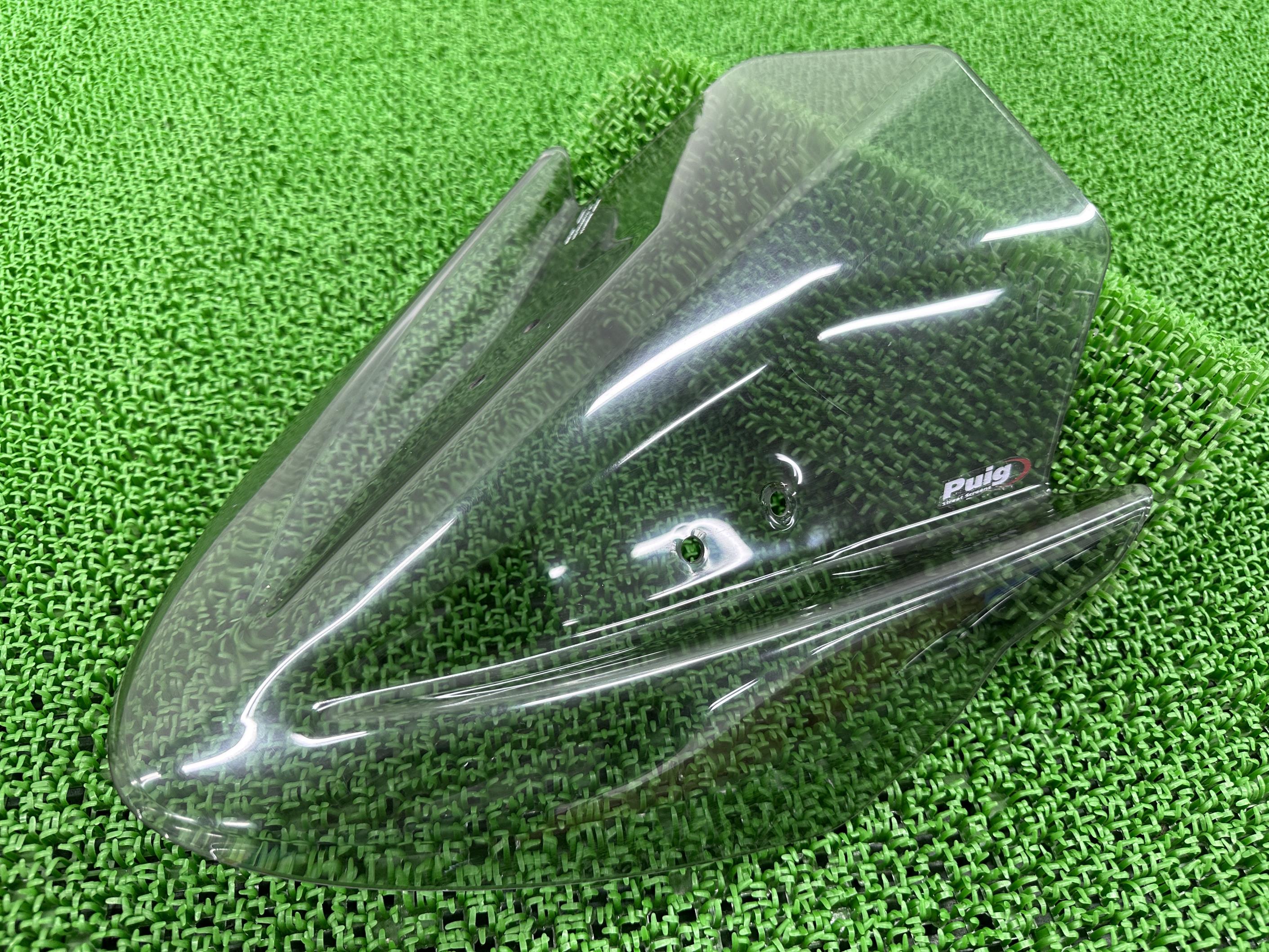 Puig製ER-6nスクリーン社外バイク部品ER650Eニュージェネレーションスクリーン12年〜15年ライトスモーク割れ欠け無しプーチ【中古】