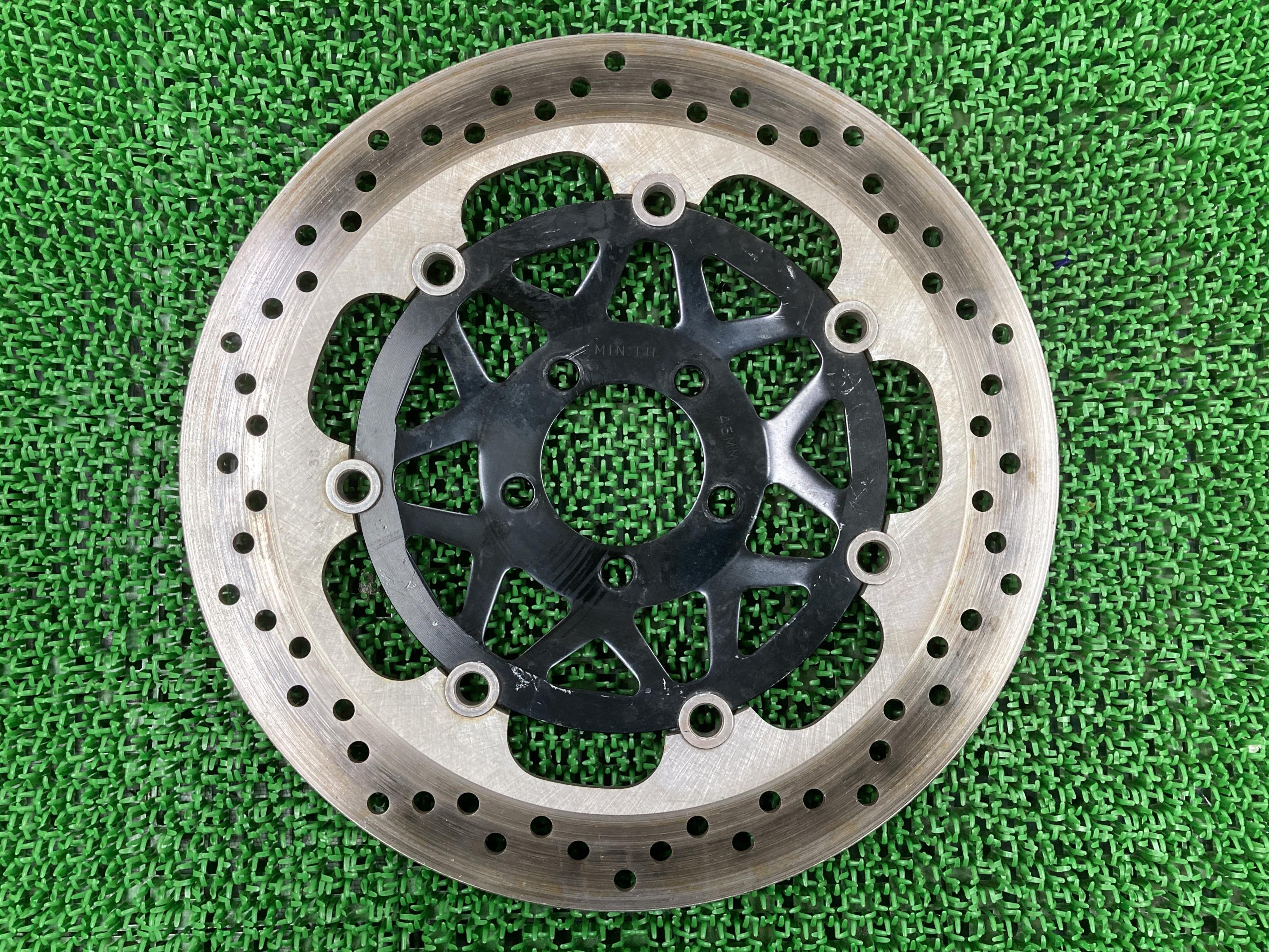 ZZ-R1200フロントブレーキディスク片側カワサキ純正バイク部品曲がりなしZX1200Cディスクローター車検Genuine【中古】 12