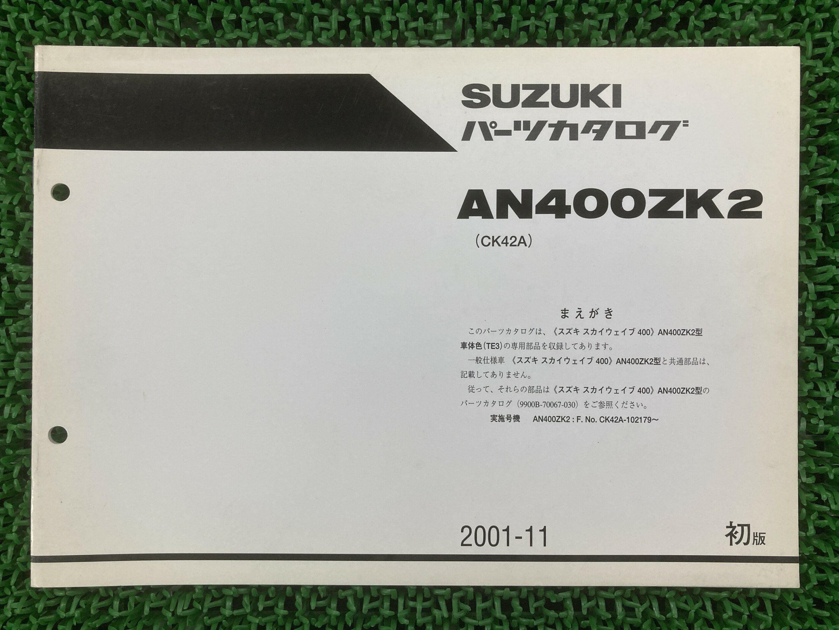 スカイウェイブ400 パーツリスト 1版 スズキ 正規 バイク 整備書 補足版 AN400ZK2 CK42A CK42A-102179..