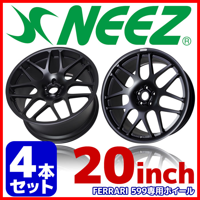 【4本セット】 ニーズ (NEEZ) 鍛造1ピースアルミホイール ユーロクロス RG44 FERRARI M.BLAC フロント9.0J-20 +28 リヤ12...