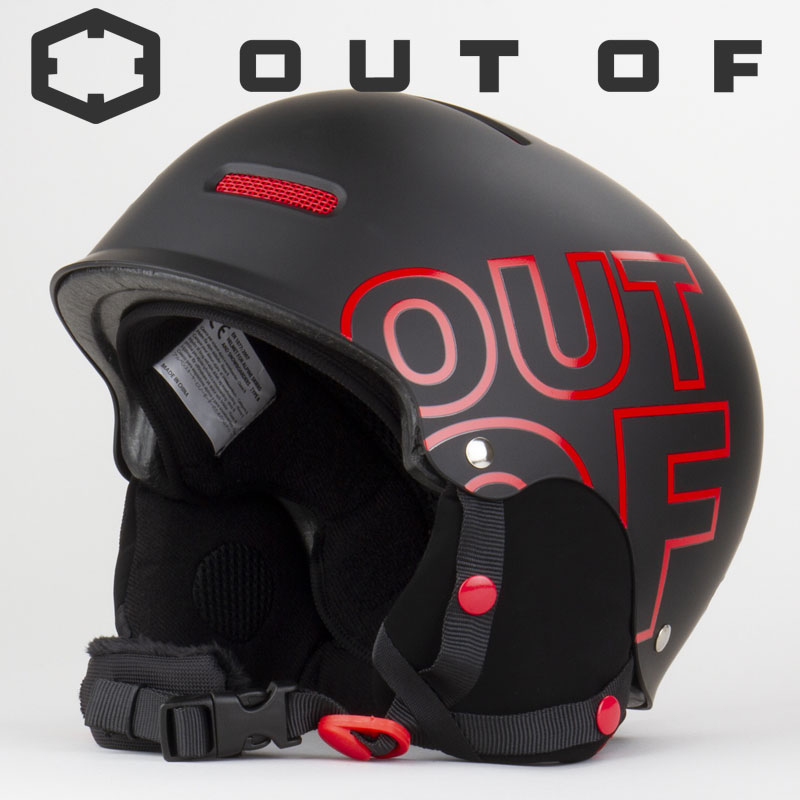 OUT OF アウトオブ スノーヘルメット 21-22 W2H5BKR WIPEOUT BLACK RED 大人用 メンズ レディース スキー スノーボード 【メール便不可 宅配便配送】