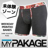 立体設計のフロントポケット付き パンツ 男性用MYPAKAGE (マイパッケージ) メンズ アンダーウェア WEEKDAY PRINTED BANDS