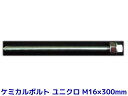 ケミカルボルト アンカーボルト ユニクロメッキ M16×300mm 寸切ボルト1本 ナット2個 ワッシャー1個 Vカット 両面カット【取寄せ品】