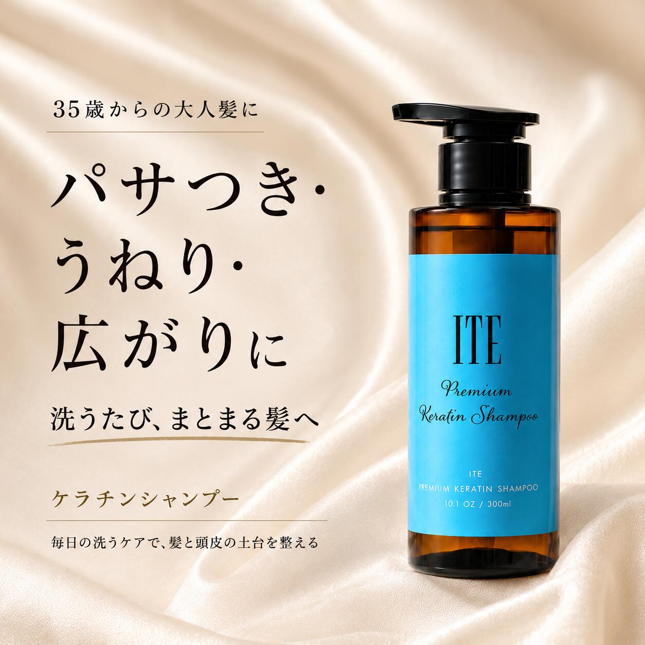 【6/4~6/11限定30％OFF】ITE Premium ケラチンシャンプー 300ml ボトル 500ml 詰め替え 高濃度 活性ケラチン オーガニック 髪質改善 イットプレミアム 美髪 シルク サロン専売品