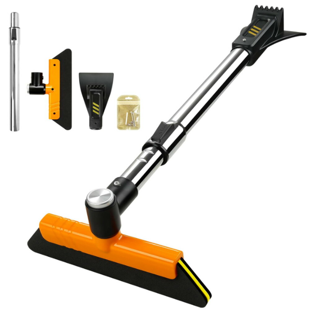 スノーブラシ 車 傷つかない EVA スポンジ 伸縮 3in1 雪かき 車 ブラシ 360°回転 除雪 コンパクト 小型 軽量 62～100cm 窓 スノースクレーパー 霜取り 柔らかい 大型 幅広 ヘッド 車用 雪下ろし 雪掻き 除雪ブラシ 丈夫 氷はがし 長さ調整 クレーパー