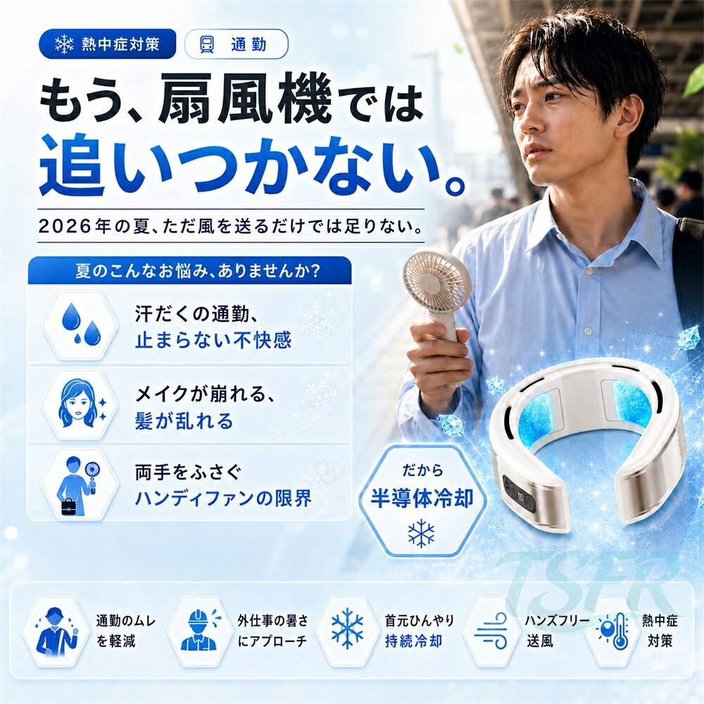 【2780円OFF期間限定クーボン★2026進化版】ネッククーラー 冷却プレート 首掛け扇...
