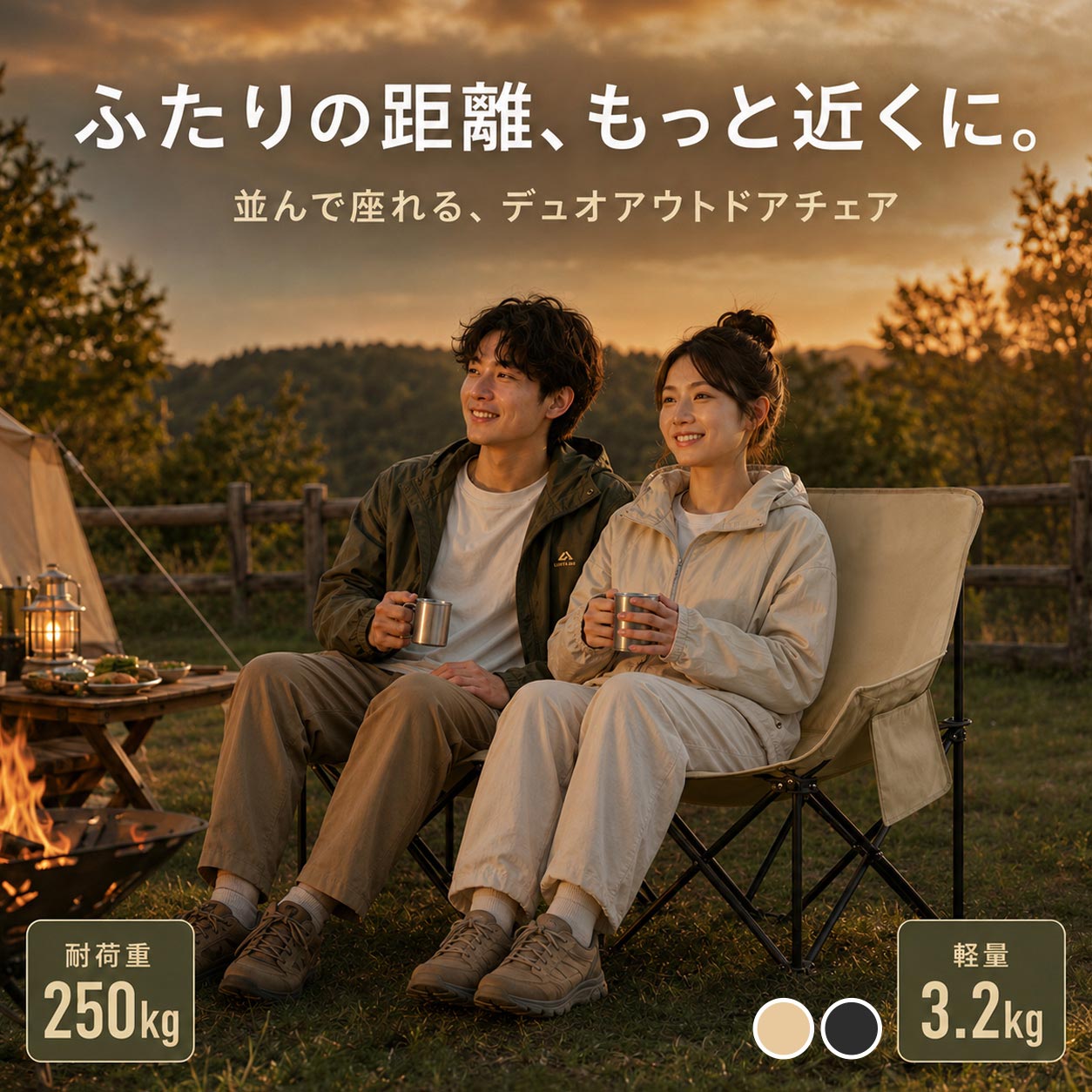 樂天商城 - 【2026新登場★二人掛け】アウトドアチェア 二人掛け ソファチェア キャンプソファ カップルチェア 折りたたみ式 耐荷重250KG 二人用 イス キャンプチェア 折りたたみチェア 収納袋付き 釣り 運動会 ガーデン チェア コンパクト 室内 暑さ対策 涼しい 釣り 休憩 庭 海