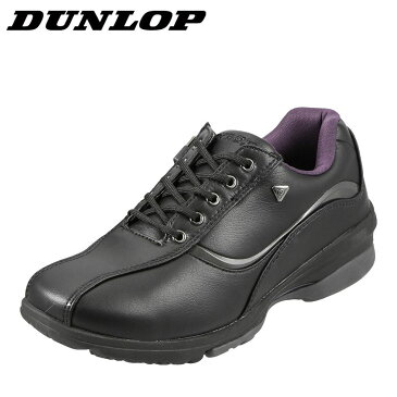 ダンロップ DUNLOP ウォーキングシューズ DW311 レディース 靴 シューズ 4E相当 ウォーキングシューズ ローカットスニーカー レースアップ 軽量 幅広 歩きやすい ジップ 履きやすい ブラック SP