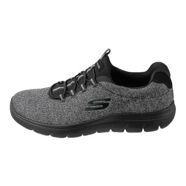 スケッチャーズ SKECHERS スニーカー 52813 メンズ靴 靴 シューズ 2E相当 ウォーキングシューズ スリッポンタイプ SUMMITS-FORTON 低反発インソール ローカット 幅広 バンジーレース ブラック SP