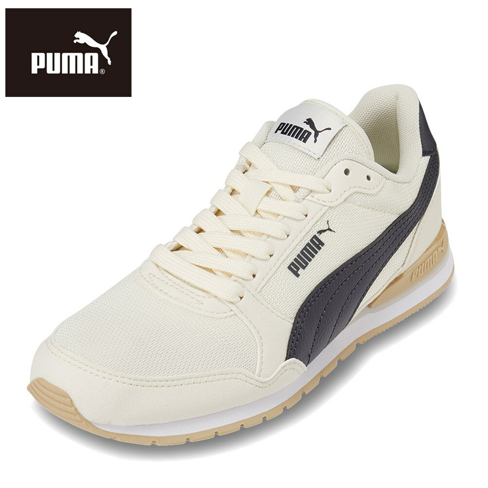 【全品P10倍！9日&10日20:00～4H限定】プーマ PUMA 385510.10L レディース靴 靴 シューズ 2E相当 ローカットスニーカー スポーツシューズ ST ランナー V3 メッシュ JR ウォーキング ランニング ジム 運動 人気 ブランド ホワイト×ネイビー