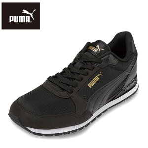 【全品P10倍！9日&10日20:00～4H限定】プーマ PUMA 385510.12L レディース靴 靴 シューズ 2E相当 ローカットスニーカー スポーツシューズ ST ランナー V3 メッシュ JR ウォーキング ランニング ジム 運動 人気 ブランド ブラック×ゴールド