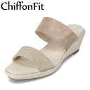 シフォンフィット ChiffonFit CF-5072 レディース靴 靴 シューズ E相当 ウェッジソールサンダル ダブルベルト グリッター キラキラ 美脚 厚底 おしゃれ 華やか ラメ ベージュ SP