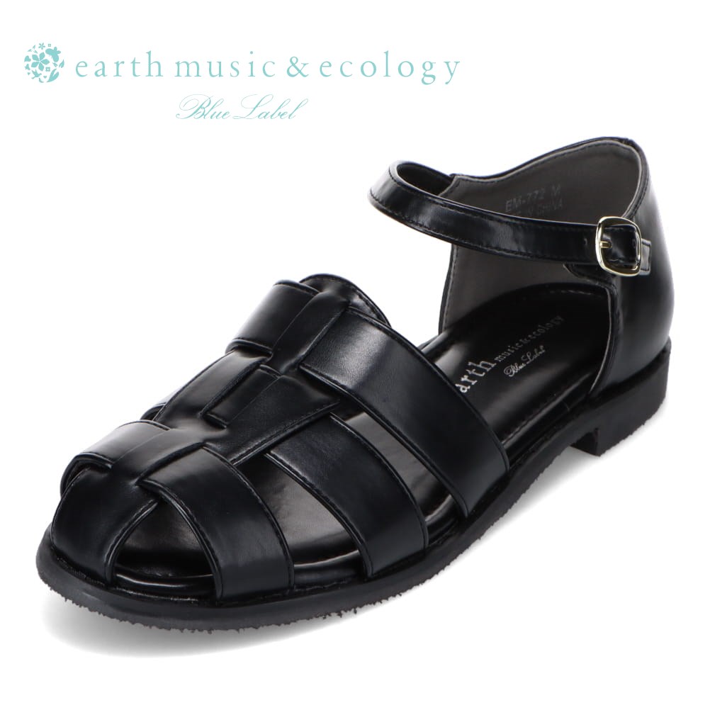 楽天SHOE・PLAZA（シュープラザ）アースミュージックアンドエコロジー earth music&ecology EM-772 レディース靴 靴 シューズ 3E相当 サンダル グルカサンダル シンプル トレンド 人気 ブランド ブラック SP