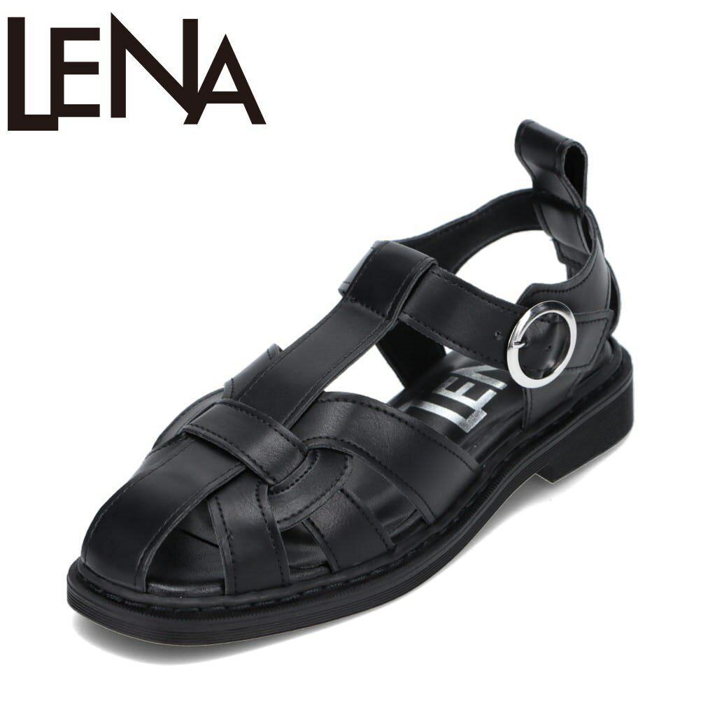 レナ Lena TS-2941 レディース靴 靴 シューズ 2E相当 サンダル グルカサンダル スクエアトゥ モード シンプル 定番 人気 ブラック SP
