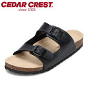 【全品P10倍！9日&10日20:00～4H限定】セダークレスト CEDAR CREST CC-2105 レディース靴 靴 シューズ 2E相当 サンダル フラットサンダル 柔らかい フットベット シンプル バックル 人気 ブランド ブラック