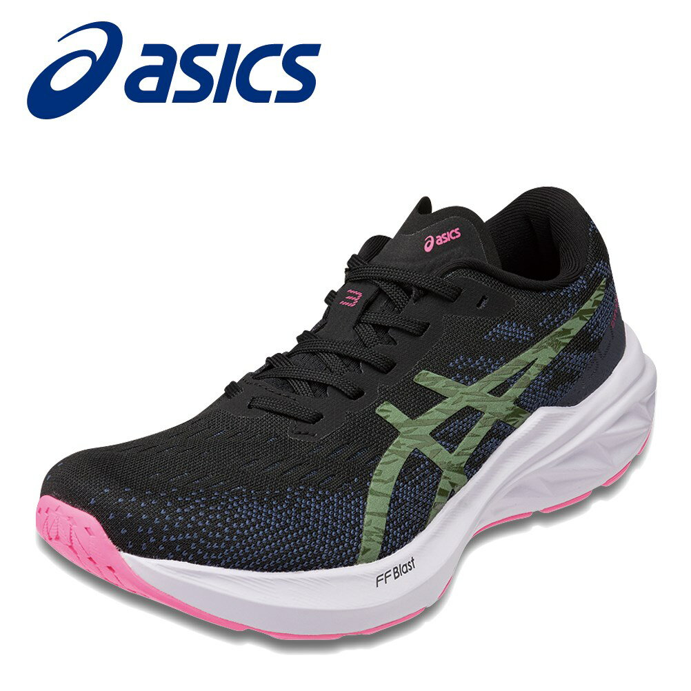 アシックス asics 1012B289.004L レディース靴 靴 シューズ E相当 スニーカー ランニングシューズ 柔らかい ニット フィット感 通気性 反発性 安定性 人気 ブランド ブラック×グリーン SP