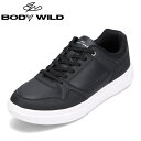 【25日まで毎日4H限定★P10倍】ボディワイルド BODY WILD BMS1593 メンズ靴 靴 シューズ 3E相当 スニーカー スポーツシューズ 軽量 軽い ローカットスニーカー カップインソール ブラック SP