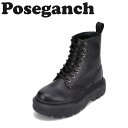 【全品P10倍!4日20:00〜28H限定】ポーズガンツ POSEGANCH PG-015 レディース靴 靴 シューズ 3E相当 ショートブーツ レースアップブ...