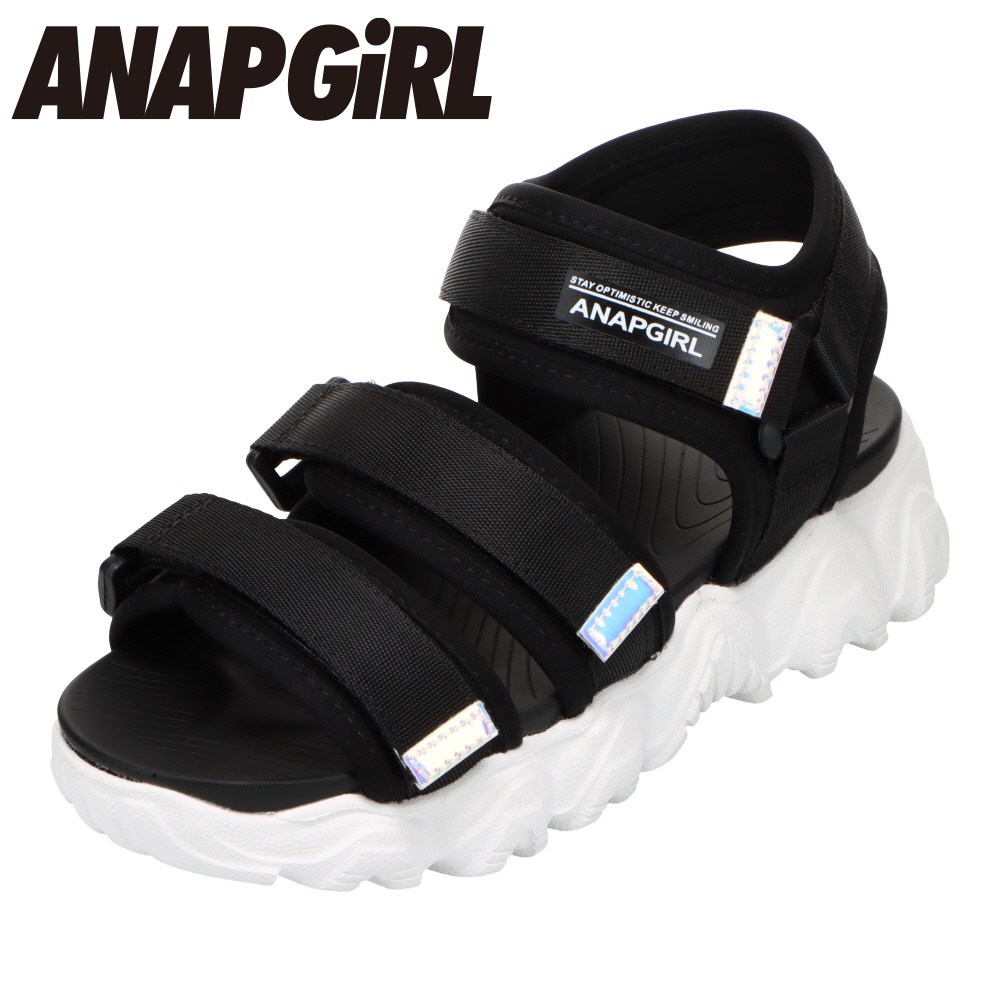 アナップガール ANAP GIRL ANG-5501 キッズ靴 子供靴 靴 シューズ 2E相当 サンダル スポーツサンダル スポサン キッズサンダル 軽量 軽い ボリュームソール トレンド ブラック SPのサムネイル