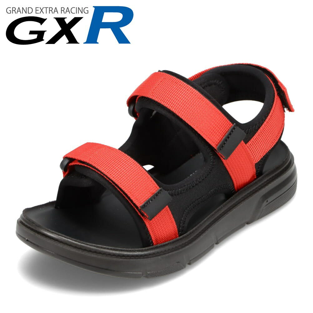 ジーエックスアール GXR GXR-J017 キッズ靴 子供靴 靴 シューズ 2E相当 サンダル スポーツサンダル スポサン 子供 男の子 着脱簡単 マジックテープ ベルクロ レッド SP