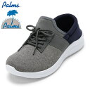 【10%OFFクーポン】パームス PALMS PM-618 メンズ靴 靴 シューズ 3E相当 スニーカー スリッポン 軽量 シューレース グレー SP