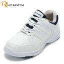 【10%OFFクーポン】ランタシア RUNTASHIA RT-7554M メンズ靴 靴 シューズ 2E相当 スニーカー ローカットスニーカー アウトドア レジャー レースアップ ホワイト×ネイビー SP