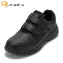 【10%OFFクーポン】ランタシア RUNTASHIA RT-7555M メンズ靴 靴 シューズ 2E相当 スニーカー ローカットスニーカー アウトドア レジャー 面ファスナー マジックテープ ブラック SP