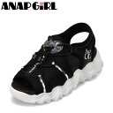 【全品P15倍!15日00:00~26H限定】アナップガール ANAP GIRL ANG-5507 キッズ靴 靴 シューズ 2E スポーツ サンダル スポサン 厚底 疲れない 歩きやすい ボリュームソール オーロラ ハート 女の子 かわいい ブラック SP