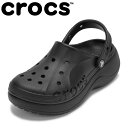 【6/1までエントリーでP20倍】クロックス crocs 208186.W レディース靴 靴 シューズ 3E サンダル ルームシューズ スリッパ つっかけ 軽量 Baya Platform Clog バヤ プラットフォーム クロッグ 厚底 速乾 クッション性 フィット感 柔らかい 人気 ブランド ブラック SP