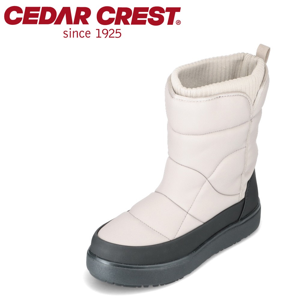セダークレスト CEDAR CREST CC-9757W レディース靴 靴 シューズ 2E ブーツ 防水 防寒 ダウン ウィンター スノー シューズ 防滑 滑りにくい 中綿 雪 雨 ニット フィット シンプル アイボリー SP