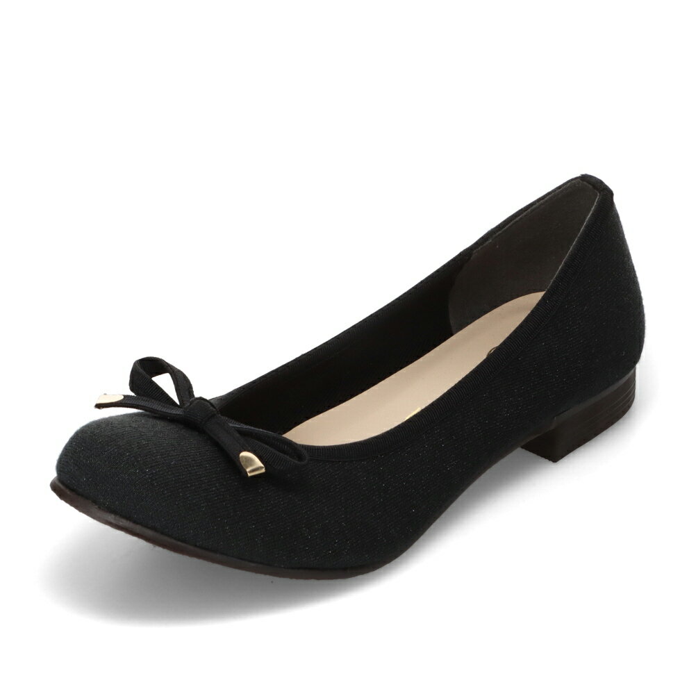 フィーリングオブユイ Feeling of Yui 21940 レディース靴 靴 シューズ パンプス バレエ シューズ リボン 金具 ゴールド 通勤 オフィス ビジネス フェミニン ブラック SP