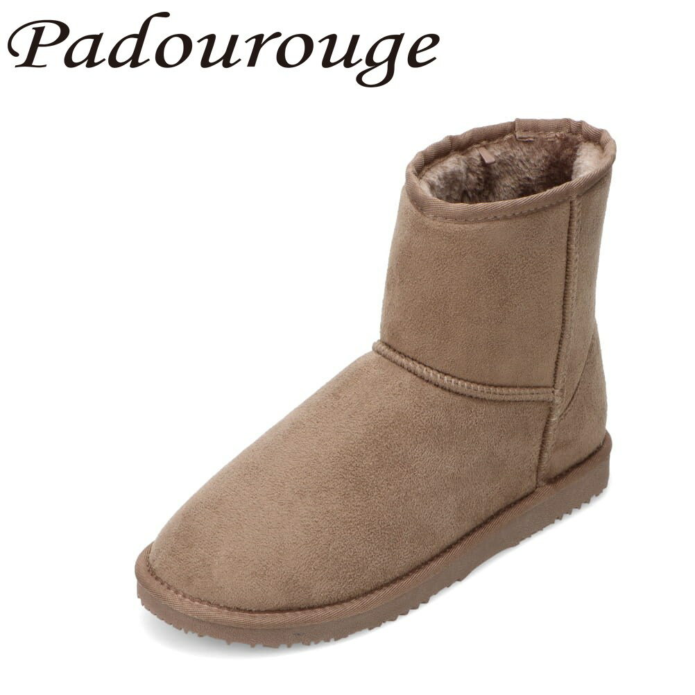 パドリュージュ Padourouge PD-713 レディース靴 靴 シューズ 2E相当 ブーツ ムートン風 撥水 防寒 ファー ボア ふわふわ 雪 雨 シンプル オーク
