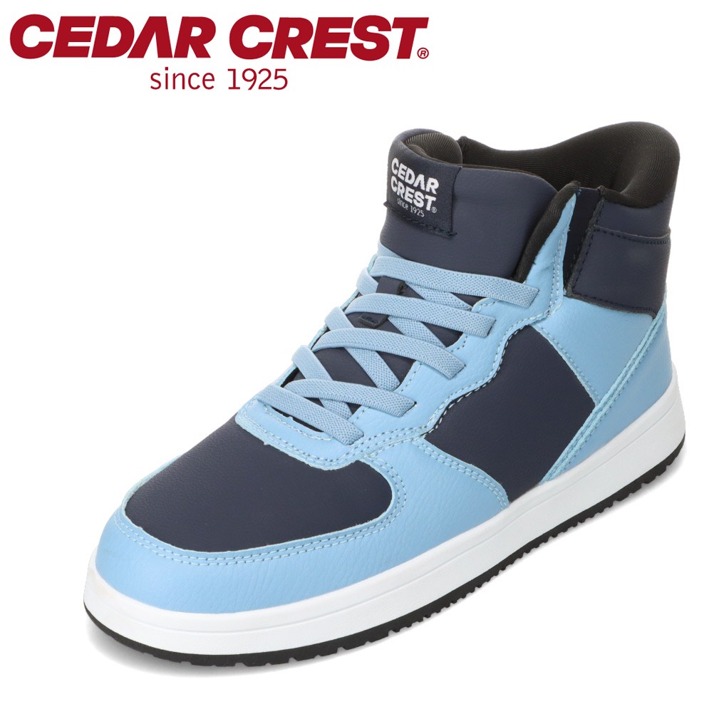 セダークレスト CEDAR CREST CC-5004 レディース靴 靴 シューズ 2E スニーカー 防水 スパットシューズ 手を使わずに履ける サイド ゴア ゴム ハイカット ミッドカット スニーカー シンプル サックス