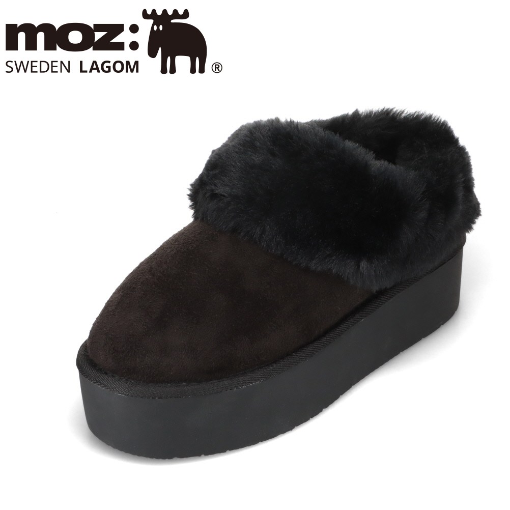 モズ スウェーデン MOZ sweden MOZ-7140 レディース靴 靴 シューズ 2E相当 ブーツ サンダル カジュアルシューズ ファー 厚底 滑りにくい 防滑 防寒 雨 ふわふわ もこもこ トレンド 人気 ブランド ブラック SP