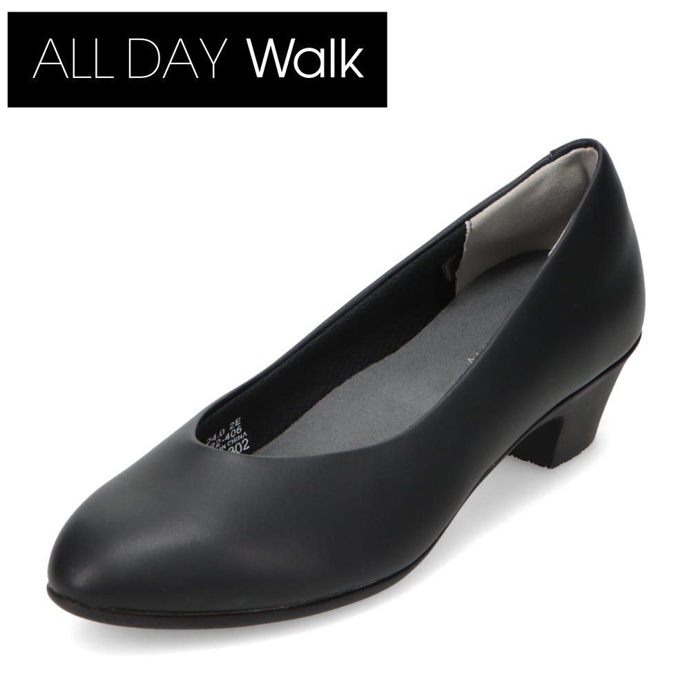 オールディ・ウォーク ALL DAY Walk ALD 3020 レディース靴 靴 シューズ 2E相当 パンプス ローヒール 吸水 抗菌 防臭 オフィス ビジネス 通勤 セレモニー 冠婚葬祭 シンプル ブラック SP