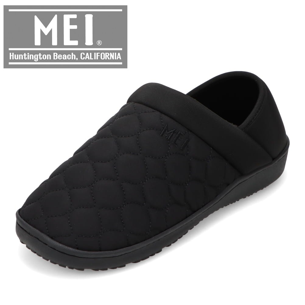 メイ MEI SHM-253101 メンズ靴 靴 シューズ 2E相当 スリッパ サンダル ルーム シューズ モック つっかけ 防寒 滑りにくい 防滑 屈曲性 もこもこ シンプル ブラック SP