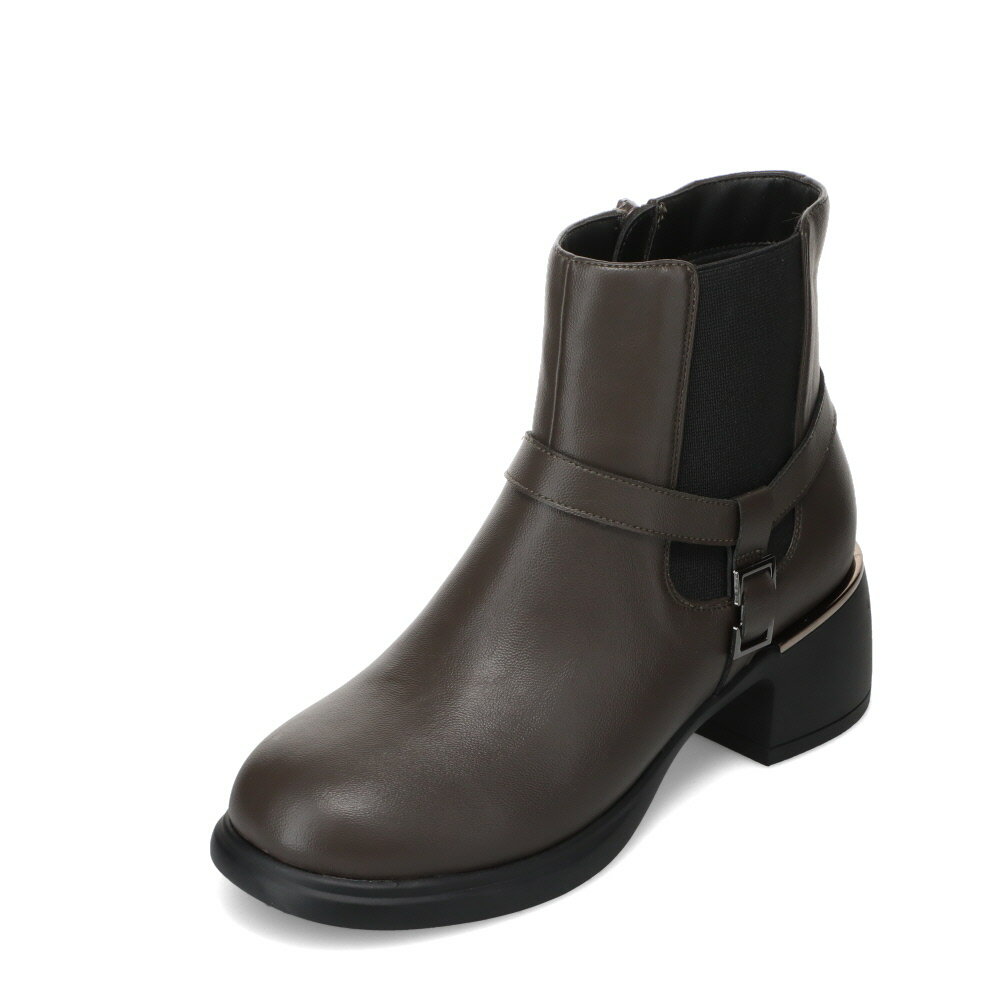 セピアブロッサム Sepia Blassam 8001 レディース靴 靴 シューズ ブーツ サイド ゴア ゴム ショート ファスナー ジッパー チャック 伸縮性 ベルト バックル シルバー 金具 メタリック グレー SP