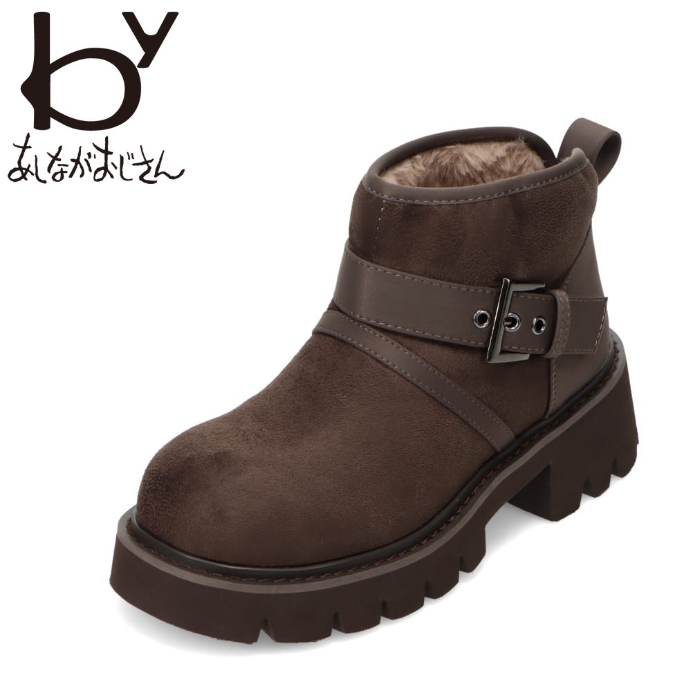 バイアシナガオジサン byあしながおじさん 8710635 レディース靴 靴 シューズ 2E 相当 ムートン エンジニア ブーツ ショート ベルト バックル おでこトゥ 人気 ブランド グレー SP