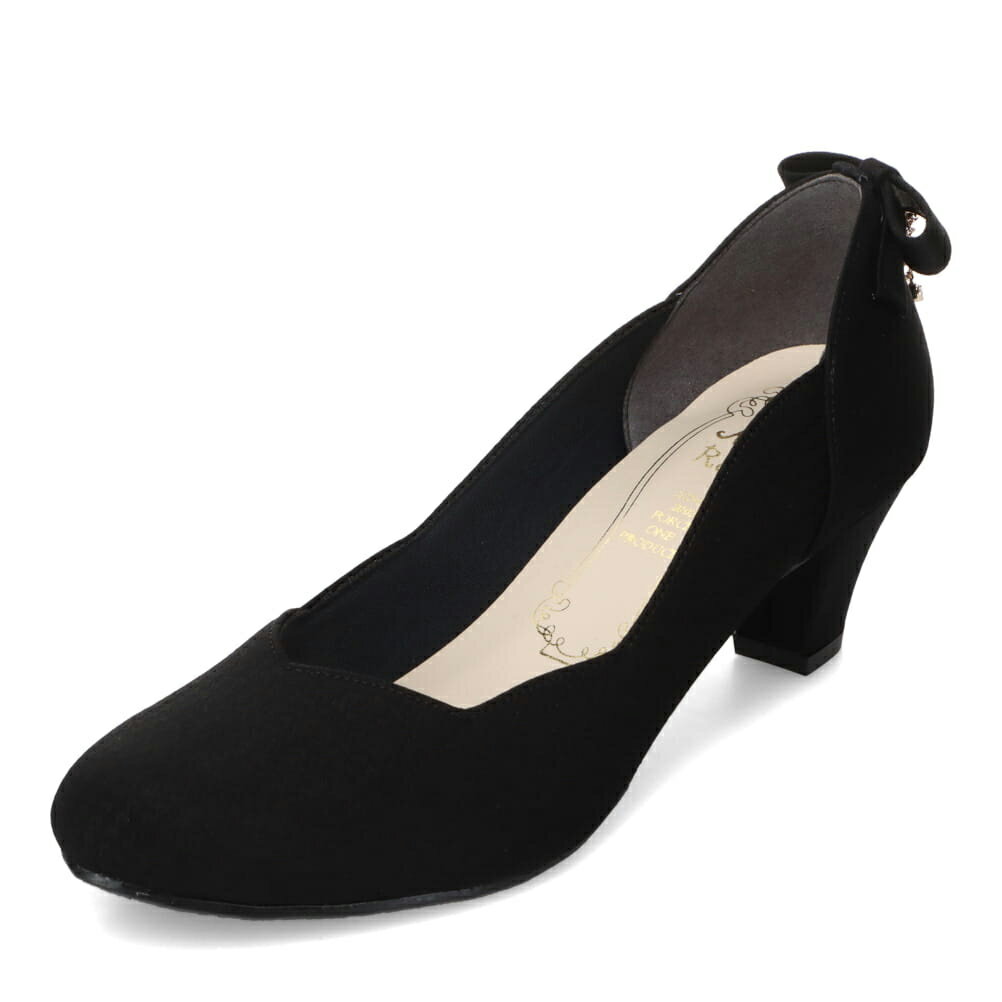 メタルルージュ Metal Rouge MR5019 レディース靴 靴 シューズ 2E相当 パンプス 通勤 オフィス ビジネス 結婚式 パーティー フォーマル オケージョン 歩きやすい 疲れにくい ラウンドトゥ リボン かわいい ブラック SP