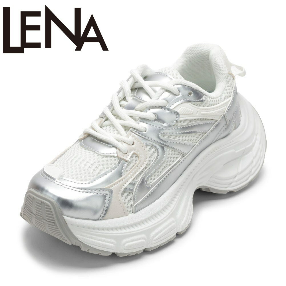 レナ LENA TS9550 レディース靴 靴 シューズ 2E スニーカー 厚底 ボリュームソール チャンキーソール ローカットスニーカー トレンド シルバー SP