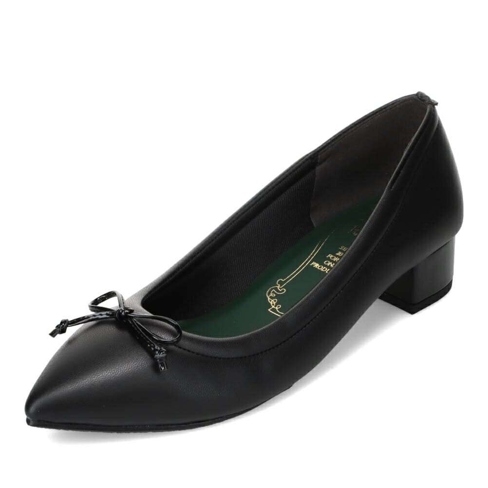 メタルルージュ Metal Rouge MR3020 レディース靴 靴 シューズ 2E相当 パンプス ローヒール 通勤 オフィス ビジネス 結婚式 パーティー フォーマル オケージョン 歩きやすい 疲れにくい ポインテッドトゥ チャンキーヒール リボン シンプル ブラック SP