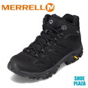 【25日まで毎日4H限定★P10倍】メレル MERRELL J500249 メンズ靴 靴 シューズ 2E相当 アウトドアシューズ ミッドカットスニーカー 防水 雨の日 晴雨兼用 軽量 軽い 耐久性 グリップ力 登山 ハイキング ブラック SP