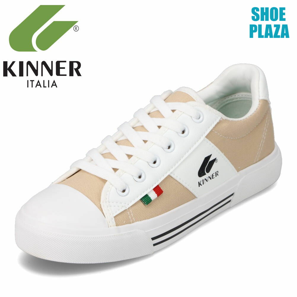 キナー KINNER KNR-26602 レディース靴 靴 シューズ 2E相当 ローカットスニーカー コートスニーカー シンプル 定番 人気 ベージュ SP