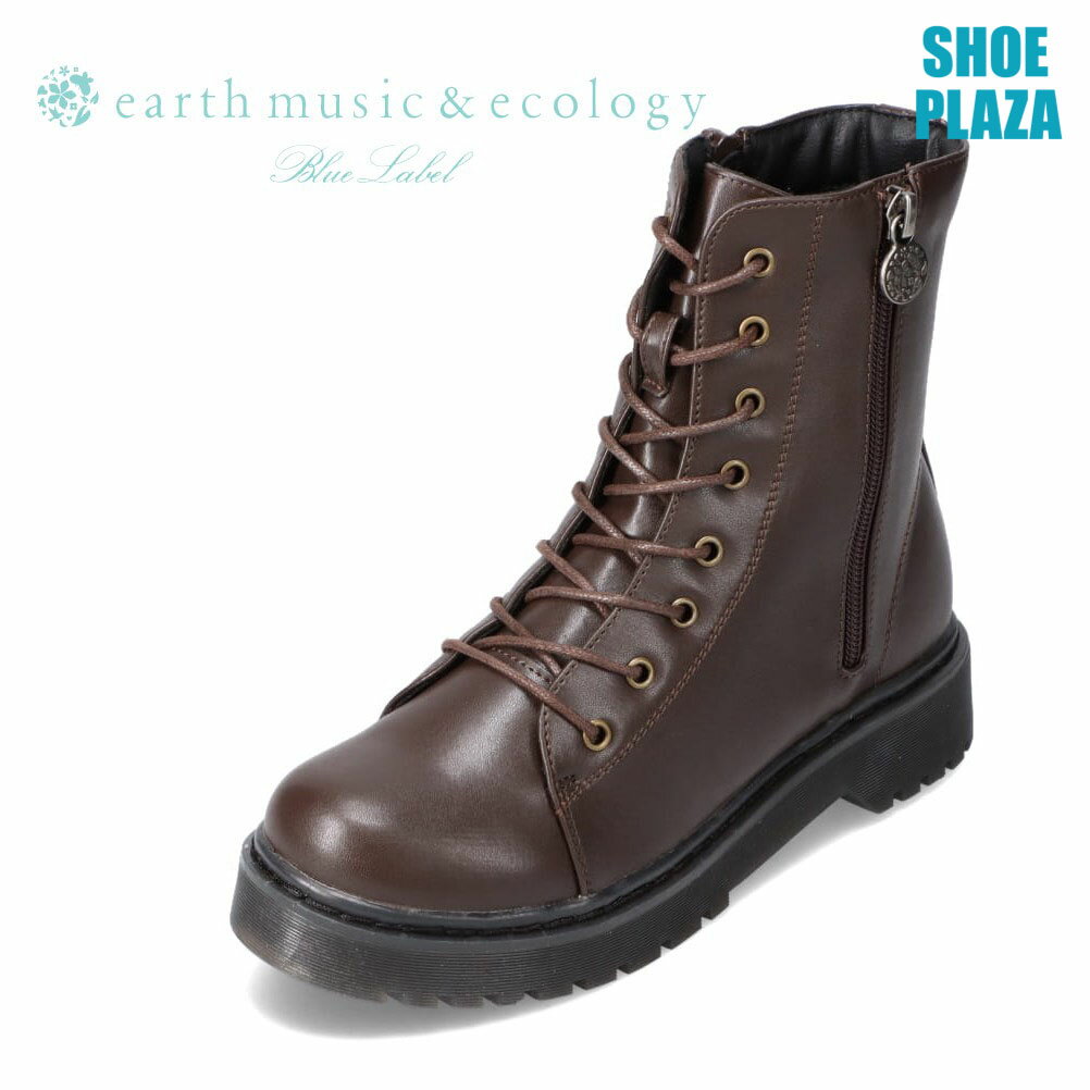 アースミュージックアンドエコロジー earth music&ecology EM-857 レディース靴 靴 シューズ 3E相当 ショートブーツ レースアップブーツ ミドル丈ブーツ タンクソール サイドジップ ファスナー 履きやすい 人気 ブランド おしゃれ ダークブラウン SP