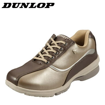 ダンロップ DUNLOP ウォーキングシューズ DW311 レディース 靴 シューズ 4E相当 ウォーキングシューズ ローカットスニーカー レースアップ 軽量 幅広 歩きやすい ジップ 履きやすい サンド TSRC