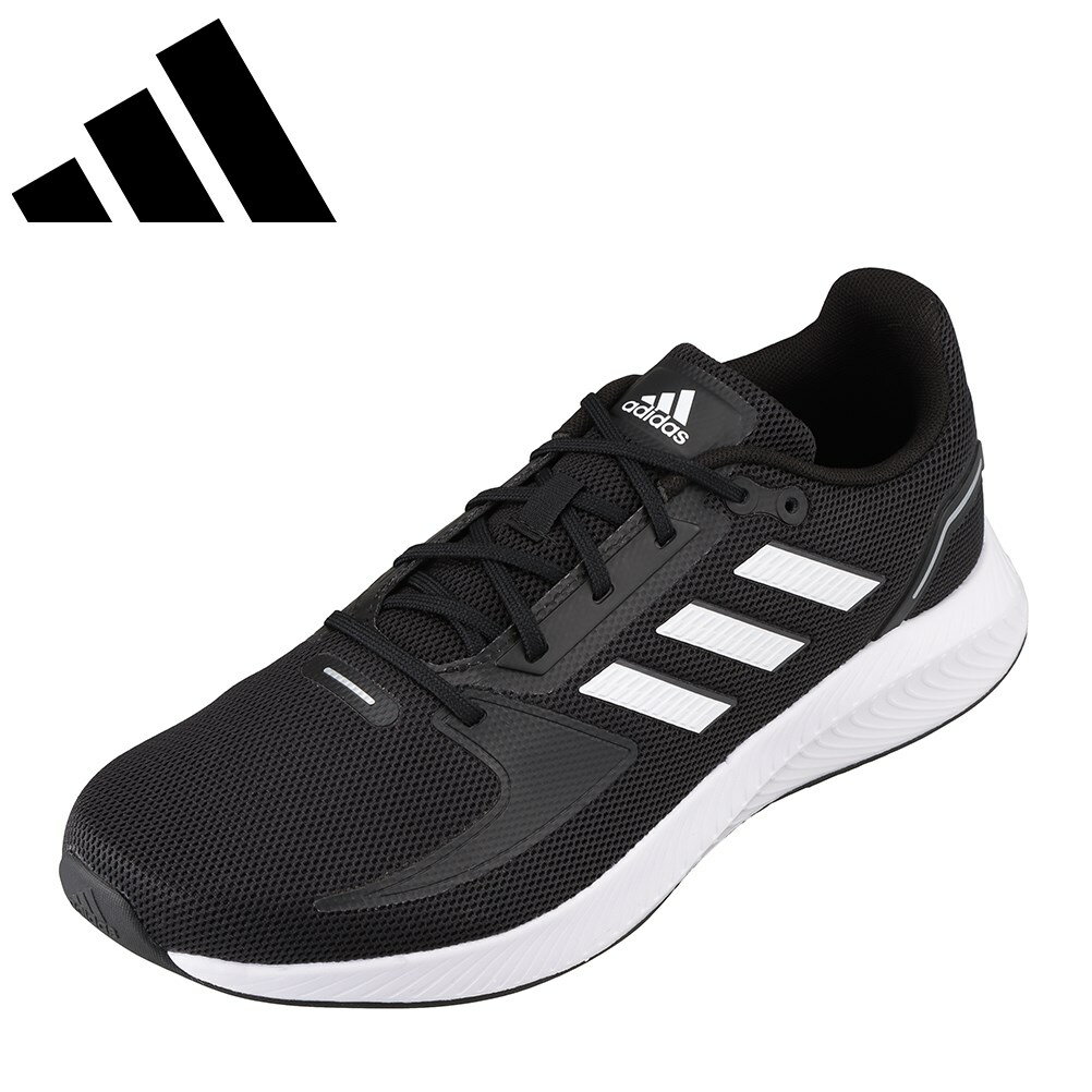 アディダス adidas FY5943 メンズ靴 靴 シューズ スポーツシューズ ランニングシューズ クッション性 衝撃緩和 小さいサイズ対応 大きいサイズ対応 ブラック×ホワイト TSRC