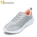 ランタシア RUNTASHIA RT-7135 レディース靴 靴 シューズ 3E相当 ランニングシューズ スポーツシューズ 軽量 軽い ローカットスニーカー 運動 ウォーキング ジョギング 屈曲性 グレー TSRC
