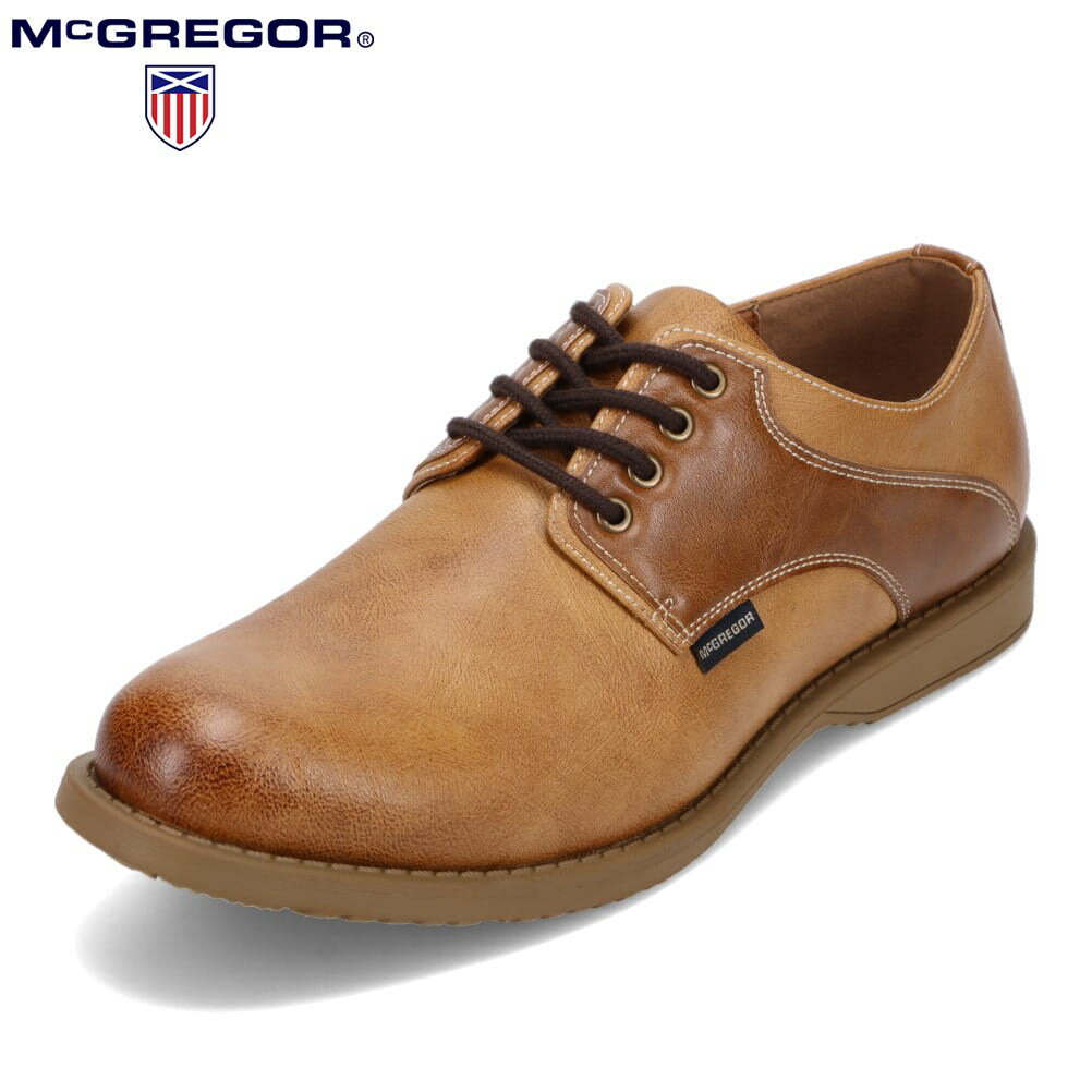 マックレガー McGREGOR MC9102 メンズ靴 靴 シューズ 3E相当 カジュアルシューズ アンティーク 防水 雨の日 晴雨兼用 ふかふか インソール キャメル TSRC