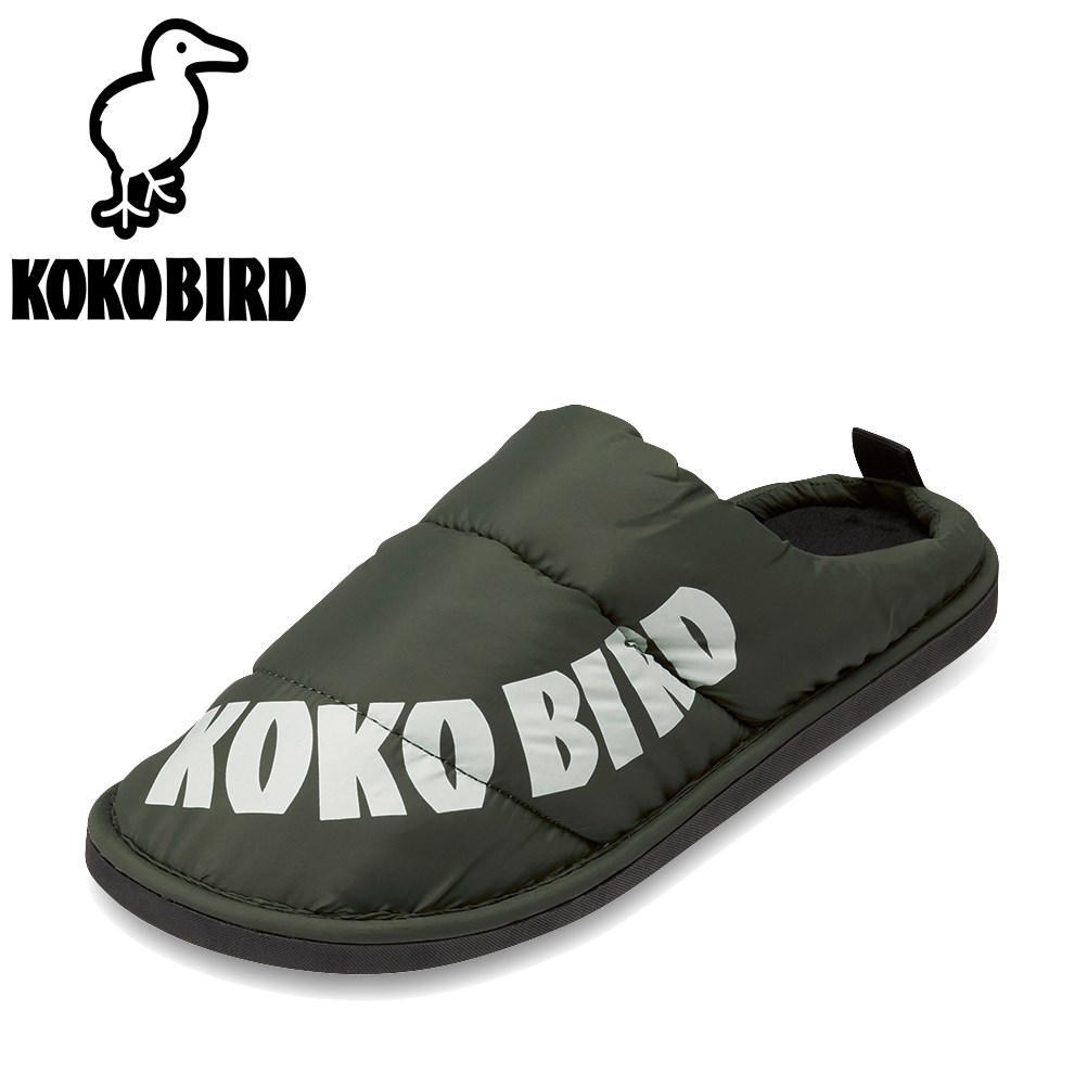 ココバード KOKO BIRD BMH1368 メンズ靴 靴 シューズ 2E相当 スリッパ サンダル ルームシューズ サボサンダル ふんわり ふわふわ ロゴ 人気 ブランド カーキ TSRC